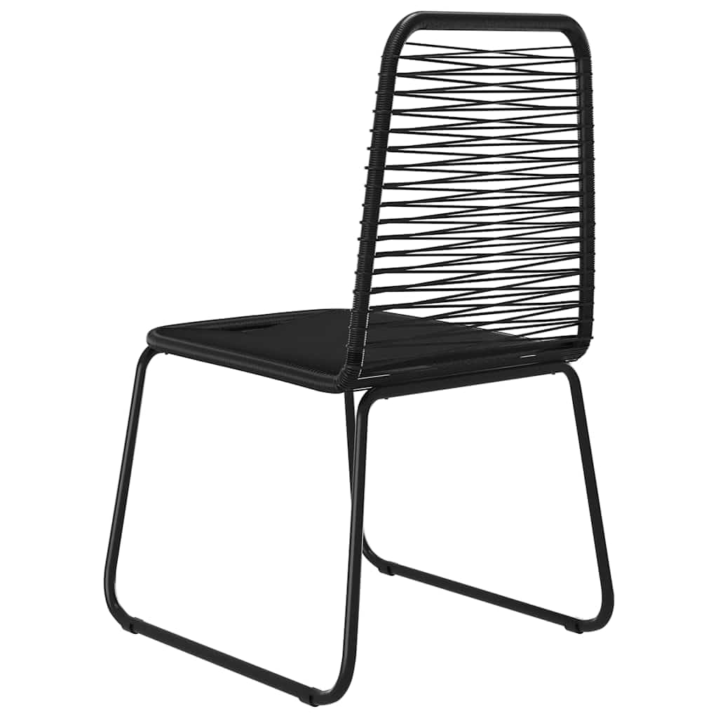 Krzesła do jadalni Poly Rattan zestaw 4 szt. czarne