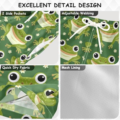 Boys Swim Trunks Green Frogs Theme Beach Board Shorts Quick Dry Swimsuit Toddler Kid Teen3
