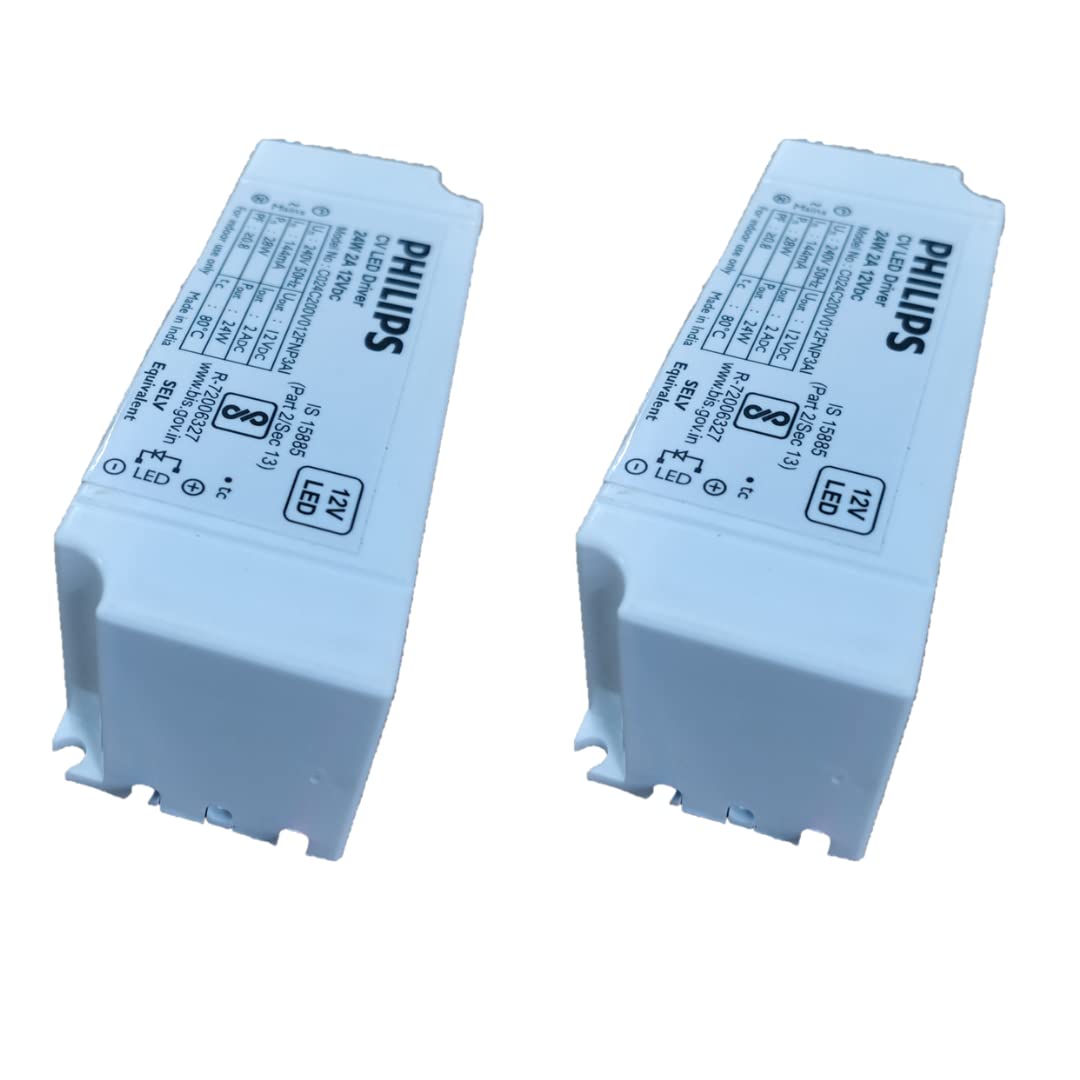 PHILIPS Strip Light 24-watt LED Transformer | LED Strip 2A Driver for Power Supply | White, Pack of 2 (B0BYNNR38R) Amazon Price History, Amazon Price Tracker