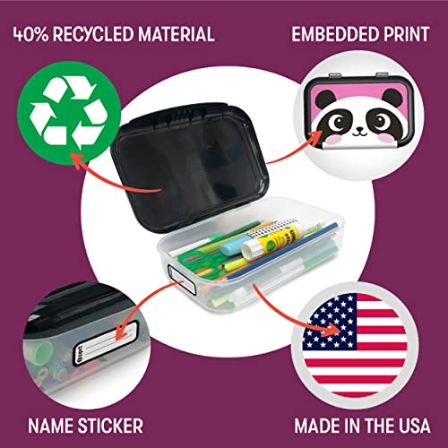Image of ZIPIT Large Recycled Plastic Pencil Box for Girls | Pencil Case for School | Organizer Pencil Bag | Large Capacity Pencil Pouch (Panda)