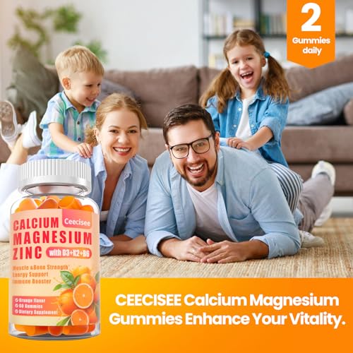 Ceecisee Calcium Magnesium Zinc Gummies With D3 &B6 &K2,1000Mg Calcium Gummies With 300Mg Magnesium Support Bone & Muscle For Adults And Teens,Sugar Free thumb #5