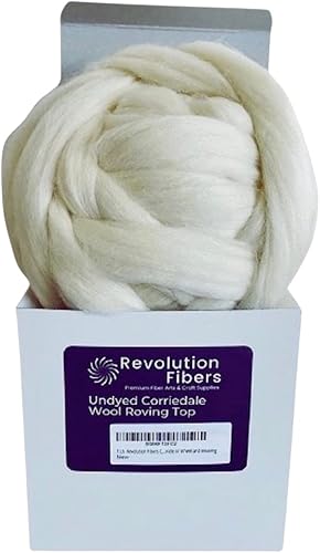 Miniatura 2 de Revolution Fibers Corriedale Lana Roving 1 libra 16 onzas para girar hilo jumbo suave y grueso para manta de punto de brazo hilo de lana 100 natural