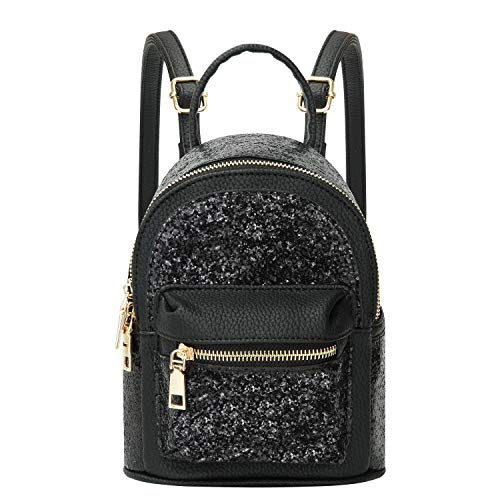 JIANBAO Girls Bling Mini Travel Backpack Kids Children School Bag Satchel Purses Daypack (Black)