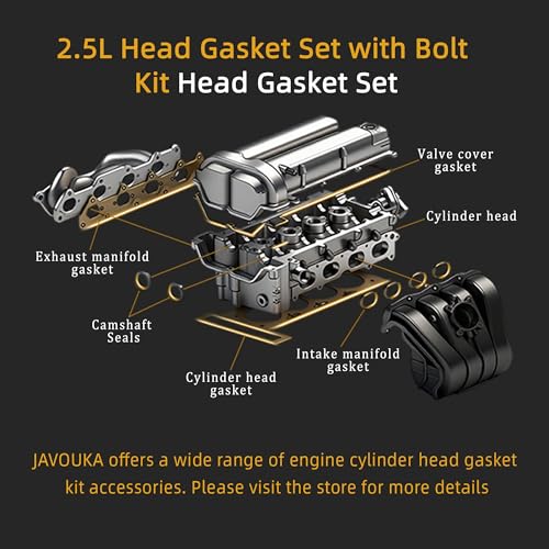 Image of Head Gasket Set with Bolts, 2.5L, for Volkswagen Beetle 2006-2010, for Beetle 2012-2014, for Golf 2010-2014, for Jetta 2005-2014, for Rabbit 2006-2009, 2.5L, OE HS26388PT,HSVW21,HS54698(54pcs)