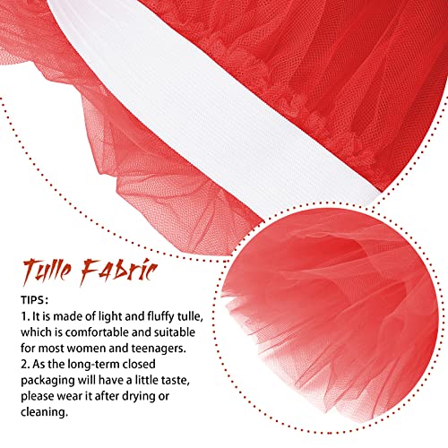 Zando 80S Halloween Costumes For Women Tutu Tulle Skirt High Waist Layered Skirt Ballet Skirt Adult Dance Tutu Princess Dress For Women Ruffle Fluffy Skirt Halloween Tutu Red Tutu One Size #TOP2