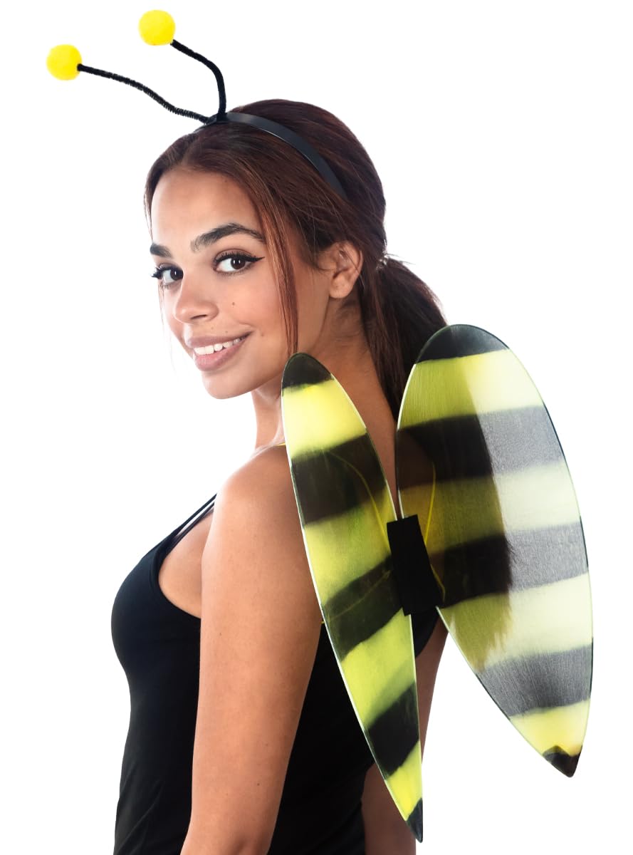 Funidelia | Alas y diadema de abeja para hombre y mujer Animales, Insectos, Bicho, Abeja - Accesorios para adultos, accesorio para disfraz - Amarillo