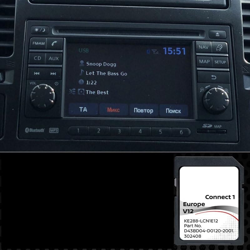 Générique Scheda SD Navigazione GPS Europa 2022 V12 - Database cartografico: Q3.2020, compatibile con Nissan CONNECT 1 LCN1