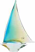 MURANOムラーノガラス イタリア製　大型　ヨット クリア　ブラック MURANOムラーノガラス イタリア製 大型 ヨット クリア ブラック