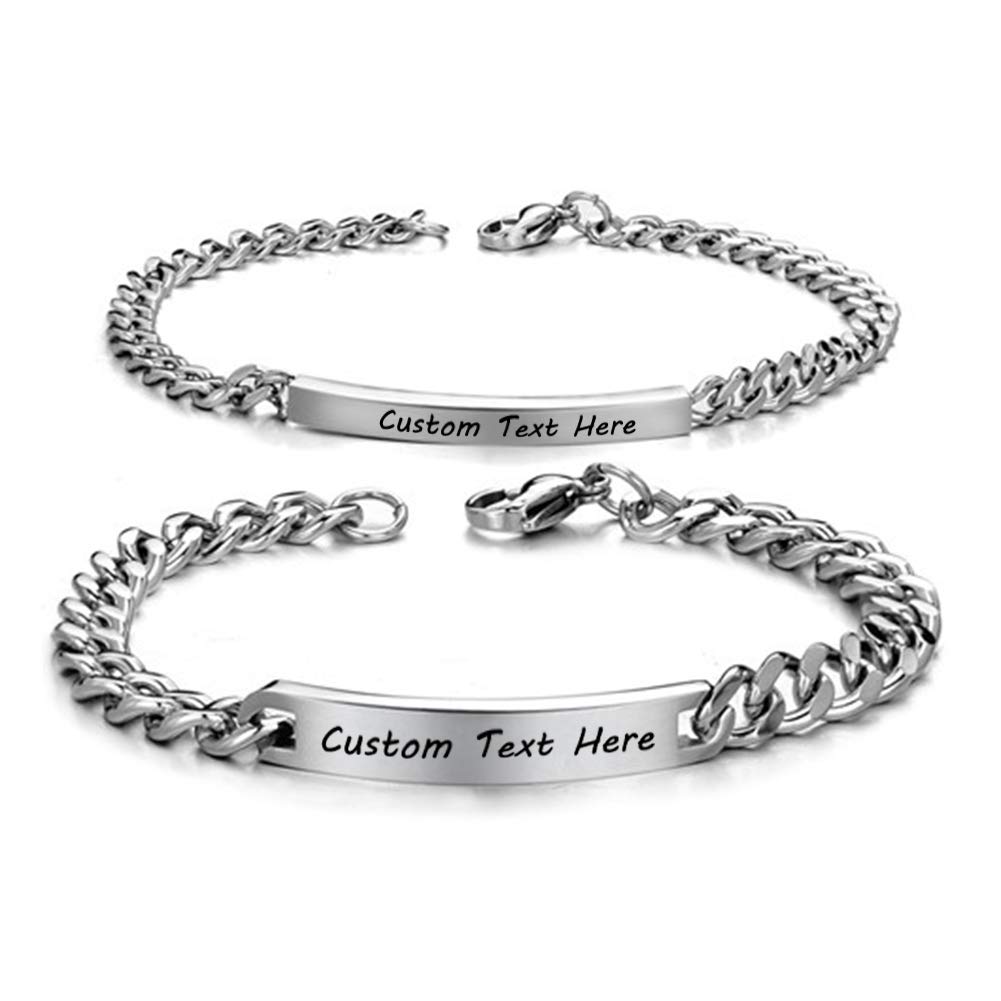 Customized Name Bracelet Eternal Love Magnet Staniless Steel Couples Bracelet