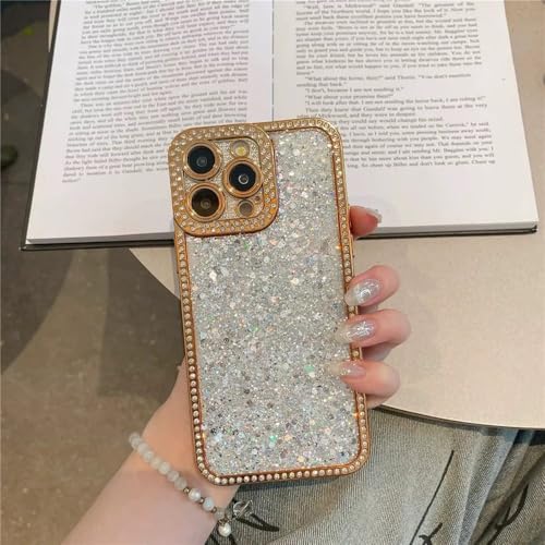 Coque paillettes iPhone 16 Pro Max souple et scintillante pour briller en soirée argent
