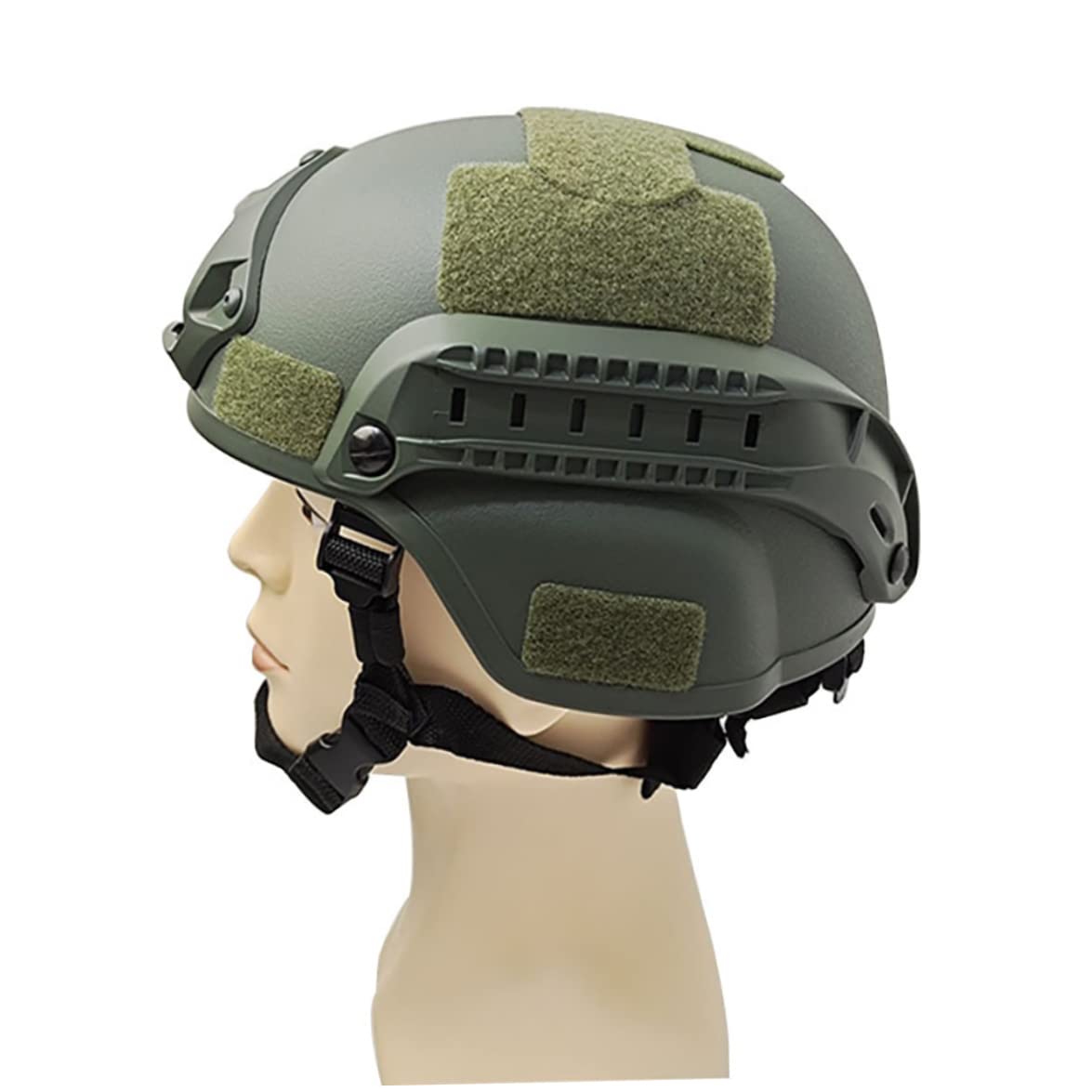 Casco Veloce Imbottito 22, 05-23, 62 Pollici Casco Softair di Dimensioni libere Paintball Universale Guida Laterale Regolabile Supporto NVG Protettivo Antiurto per la Caccia