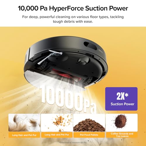 Image of roborock Robot Vacuum Mop with LiDAR, 10000Pa, Anti-Tangle, 7-9 Weeks | Auto Self-Empty Dock, Vacuum & Mop Combo for Homes with Pets & Kids, LiDAR Mapping, Dual Anti-Tangle System, App Control