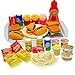 Pretend Play Kitchen Mini Foods Set for Kids Hamburger Fries Noodles Drink with Tray Playset,Play House Kitchen Accessories Role Toys Birthday Gifts for Boys Girls 3 4 5 Yrs (31Pcs Hamburger Chips)