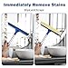 Professional Window Squeegee,2 in 1 Squeegee Window Cleaner with Long Stainless Steel Handle,Sponge Car Window Squeegee for Gas Station, Glass,Shower,Outdoor High Window Cleaning (Expansion Payment)