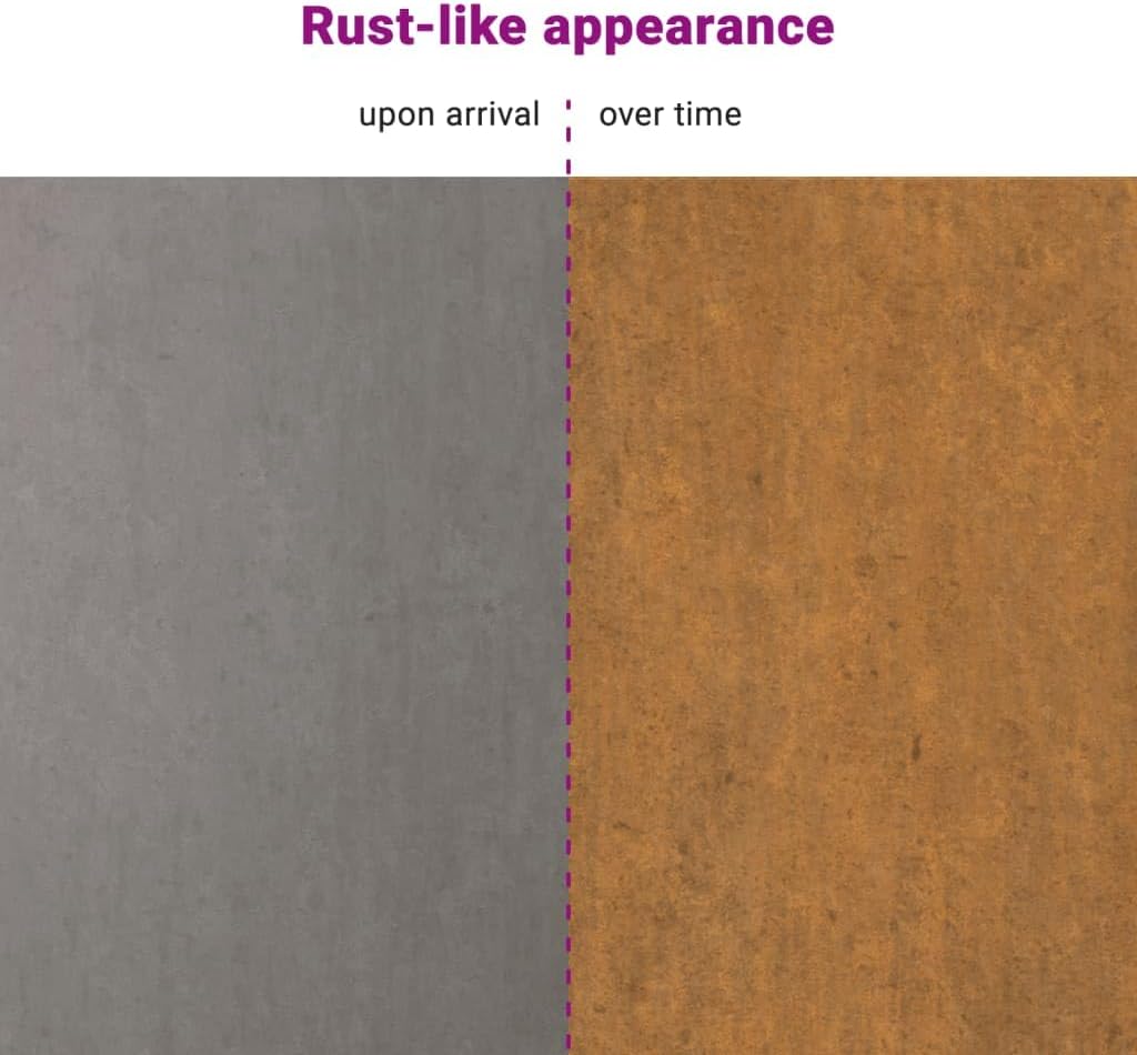 vidaXL Corten Steel Roof Panels - 12 Sheet Set, Rust Brown Corrugated Roofing for Sheds & Commercial Buildings, 39.4" L x 17.3" W