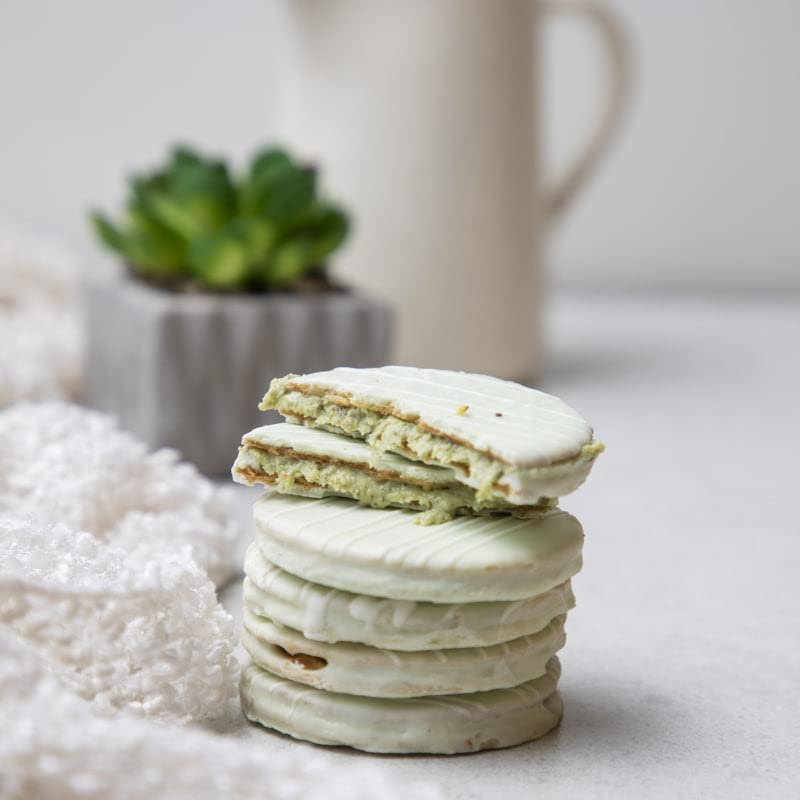 Image of NOVANOVA Pistachio Waffle Chocolates - Box of 10 Pistachio Flavour Waffle Chocolates | 100% Vegetarian, Eggless | No Added Preservatives (300 Grams)