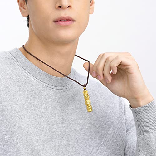 CHOW SANG SANG Cultural Blessing 999 24K Solid Gold Om Mani Padme Hum Necklace for Men 92362Z | 27.5 Inches, (70 CM)2