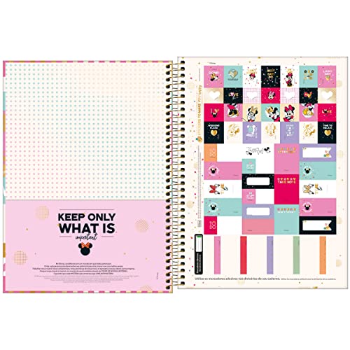 Caderno Espiral Capa Dura Universitário 10 Matérias 160 Folhas Minnie - Listras Coloridas com Minnie - Tilibra 4 51Yi3UNG3cL