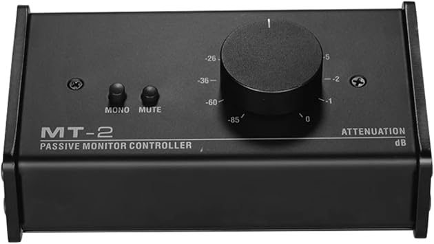 MT-2 Passive Monitor Controller with XLR 3.5mm Stage Audio Inputs Outputs Supports Attenuation Control Mute Function Tools