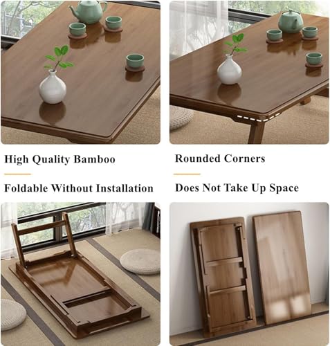 Table Basse Japonaise Pliante en Bois, Table à Thé Portable Tatami - 3