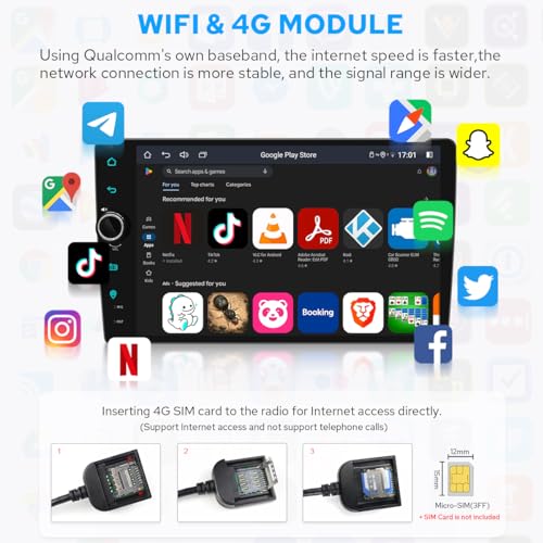 JOYING Estéreo de carro para Toyota Rav4 2006-2012 Android 12 rádio de carro 9 polegadas unidade de