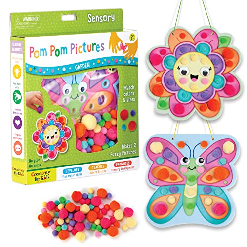 Impresoras, Compra de libro digital Creativity for Kids Pom Pom Pictures: Jardín – Mariposa y Flor – Artesanía para niños pequeños, juguetes sensoriales de 3 a 4 años en adelante, S