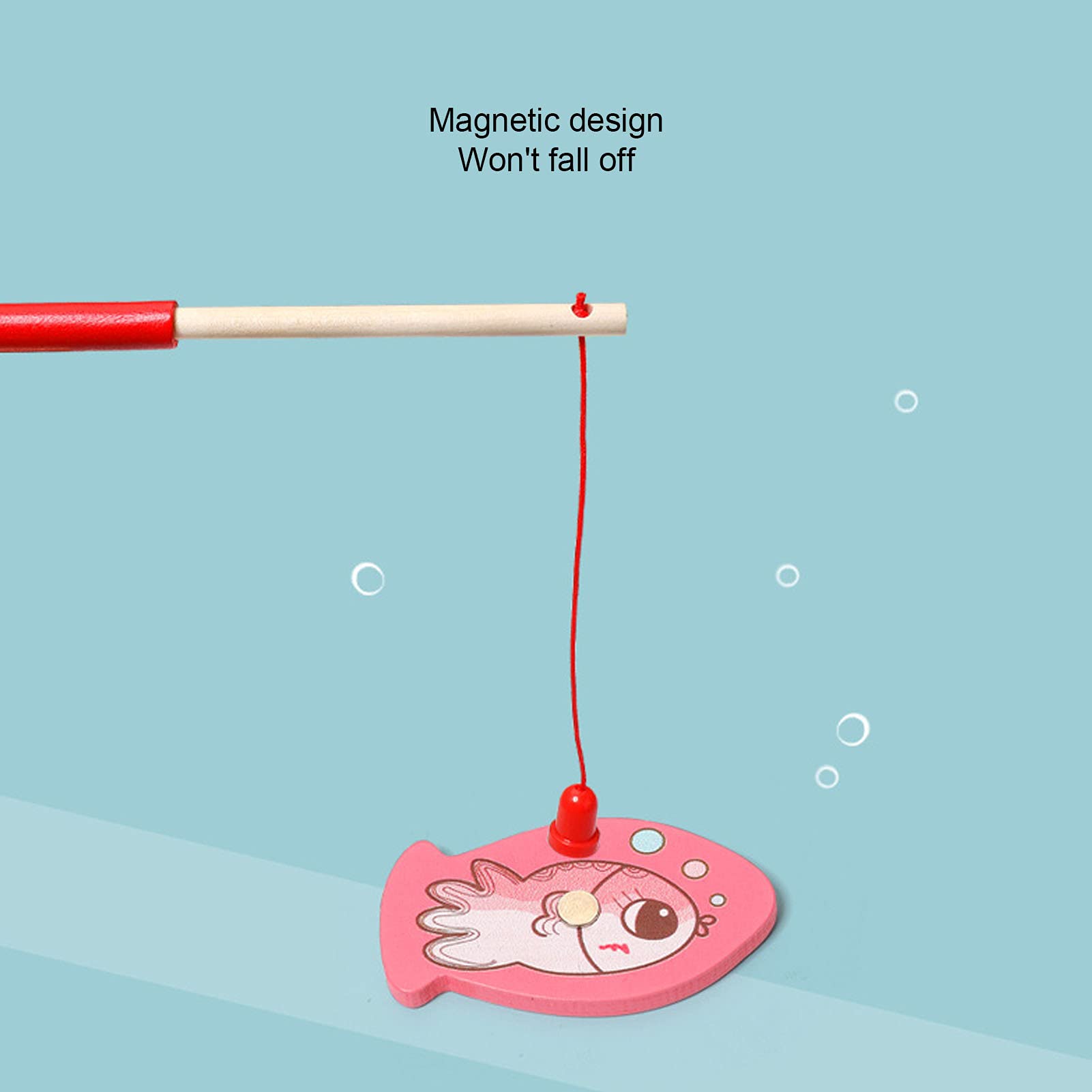 Juego de Pesca magnético de Madera, Tablero de Rompecabezas con Cuentas de Clip, Juguete de Habilidad motora Fina, Juguete Educativo, para niños de años de Edad,