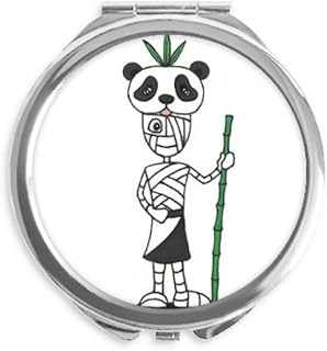 Egypt Mummy Horus Panda Hat Hand Compact Mirror Round Portable Pocket Glass