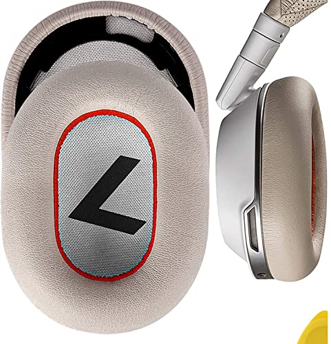 Geekria QuickFit Replacement Ear Pads for Plantronics BackBeat PRO2/PRO2 Special Edition, Voyager 8200UC Headphones Ear Cushions, Repair Parts (White/Red)