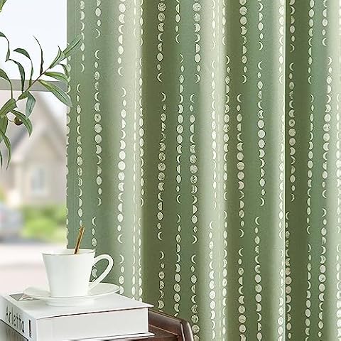 jinchan Blackout Moon Phase Curtains Cover
