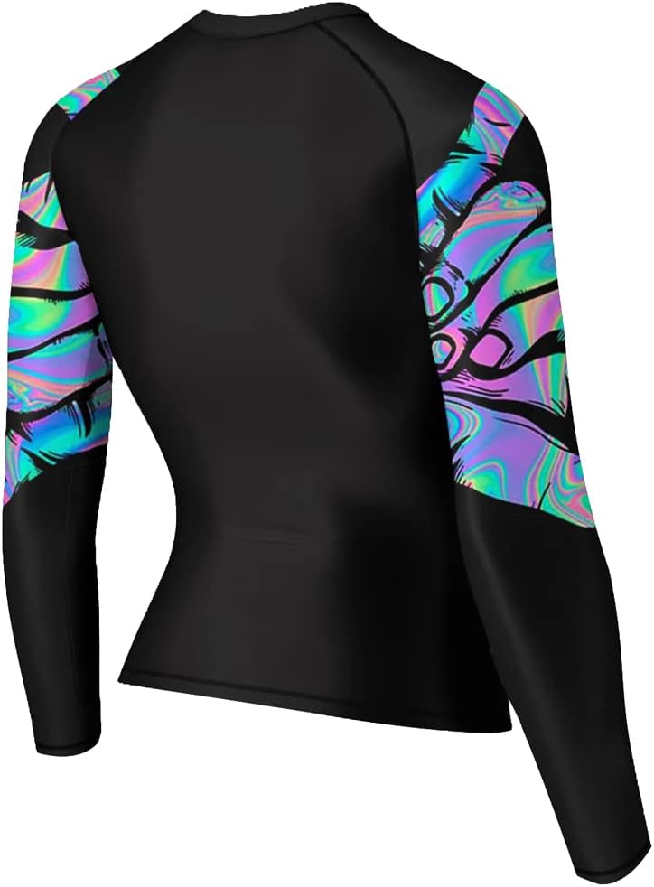 Women's Graphic Loose Long Sleeves Rash Guard Wicking Hawaiian Shirts
