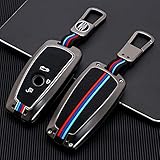 Happyit Aleación de Zinc + Silicona Suave Fluorescente Casos de la Cubierta de la Llave del Coche para BMW 1 3 5 Serie F10 11 20 25 30 31 34 G20 30 X3 4 I3 M3 4 (3 Botones, Color Mate)