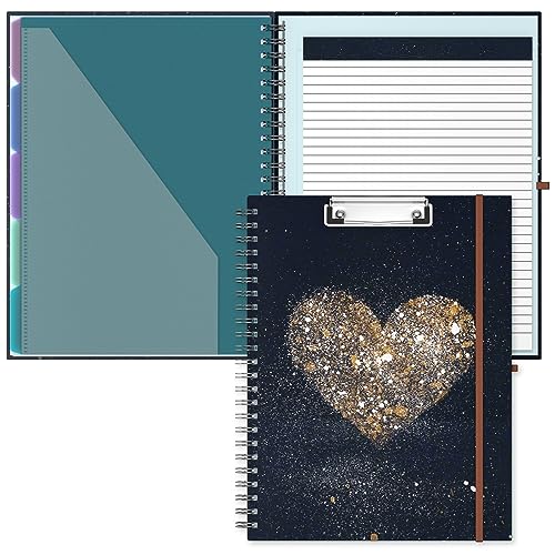 Porte-bloc avec bloc-notes ligné rechargeable 8,5 x 11 portefeuille spirales