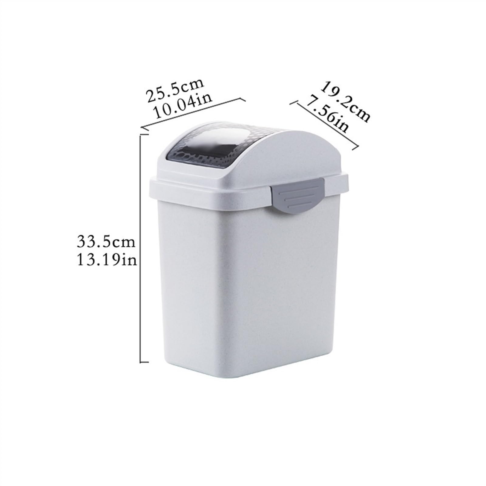 bidoni per la cucina 12l Coperchio basculante Bagno Pattumiera Casa Soggiorno Camera da letto con coperchio Coperchio ribaltabile rettangolare di grande capacità bidoni per la polvere per la cucina(Gr