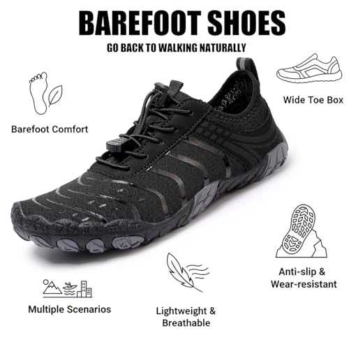 Image of Hike Barefoot Shoes Womens Men,Unisex Barefoot Water Shoes Breathable, Anti-Slip Hiking Footwear for Athletic Wide Toe Shoe Footwear for Hiking, Walking, Running, Yoga, and Water Sports