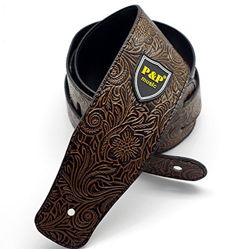 Chyir Sangle de guitare épaisse réglable en cuir synthétique Style rétro pour guitare acoustique électrique et basse l… - Les Beatles, Paul McCartney, John Lennon, RIngo Starr, George Harrison Chyir Sangle de guitare épaisse réglable en cuir synthétique Style rétro pour guitare acoustique électrique et basse l…
