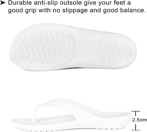 Vista 5 de Temi - Chanclas para mujer, suaves, ligeras, antideslizantes, informales, para la ducha, la playa, la piscina, el baño