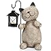 Weltbild Katze Dekofigur mit LED-Laterne - Gartenfiguren aus Stein als LED Katze Gartenzwerg Gartenfigur | Lustige Gartendeko Figuren als Gartendeko Tiere für außen | Gartendeko Tiere Figur mit LED
