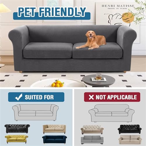 Funda de sofa Chesterfield elastica 2 plazas para evitar arrugas 7