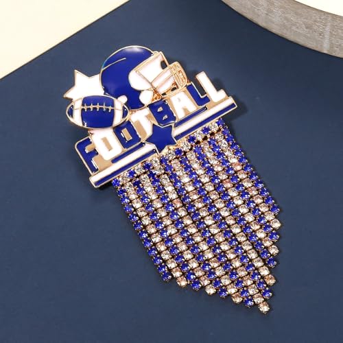 Image of Game Day Brooches for Women Football Brooch Pins Touch Down Brooches Red Black Blue White Team Spirit Accessories Game Day Outfits Football Jewelry Party Favor Gifts