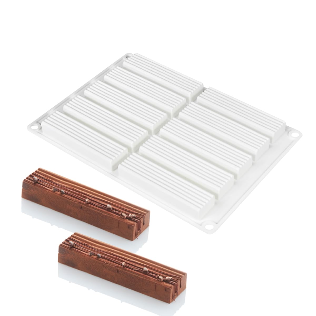 mostsom 3D Silicone Mold for Mousse Cakes, Jelly, Chocolate, Resin, Soap Making - Reusable Baking Mold for DIY Desserts and Crafts (F_Rectangle)