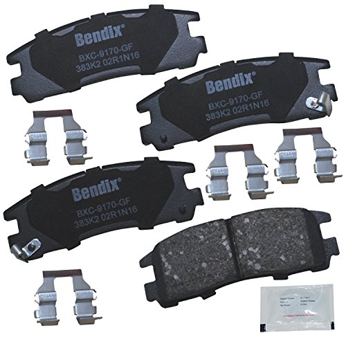 Image of Bendix Priority1 CFC383K2 Ceramic Rear Brake Pads for Select Models Chrysler Sebring,Dodge Avenger,Stealth,Stratus,Eagle Summit,Talon,Vista,Mitsubishi,Diamante,Eclipse,Expo,LRV,Galant,Sigma,Plymouth