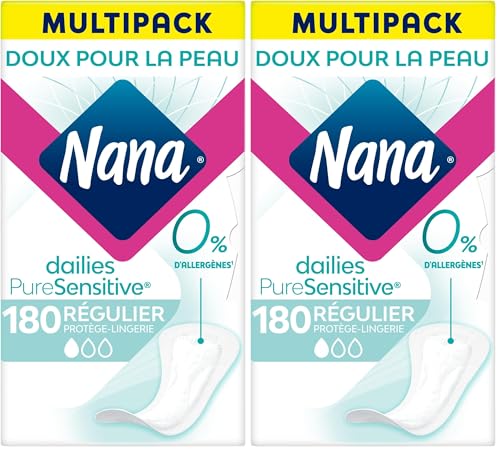 Nana Protège-Lingerie PureSensitive flux réguliers 180 pièces lot de 2 hygiène intime