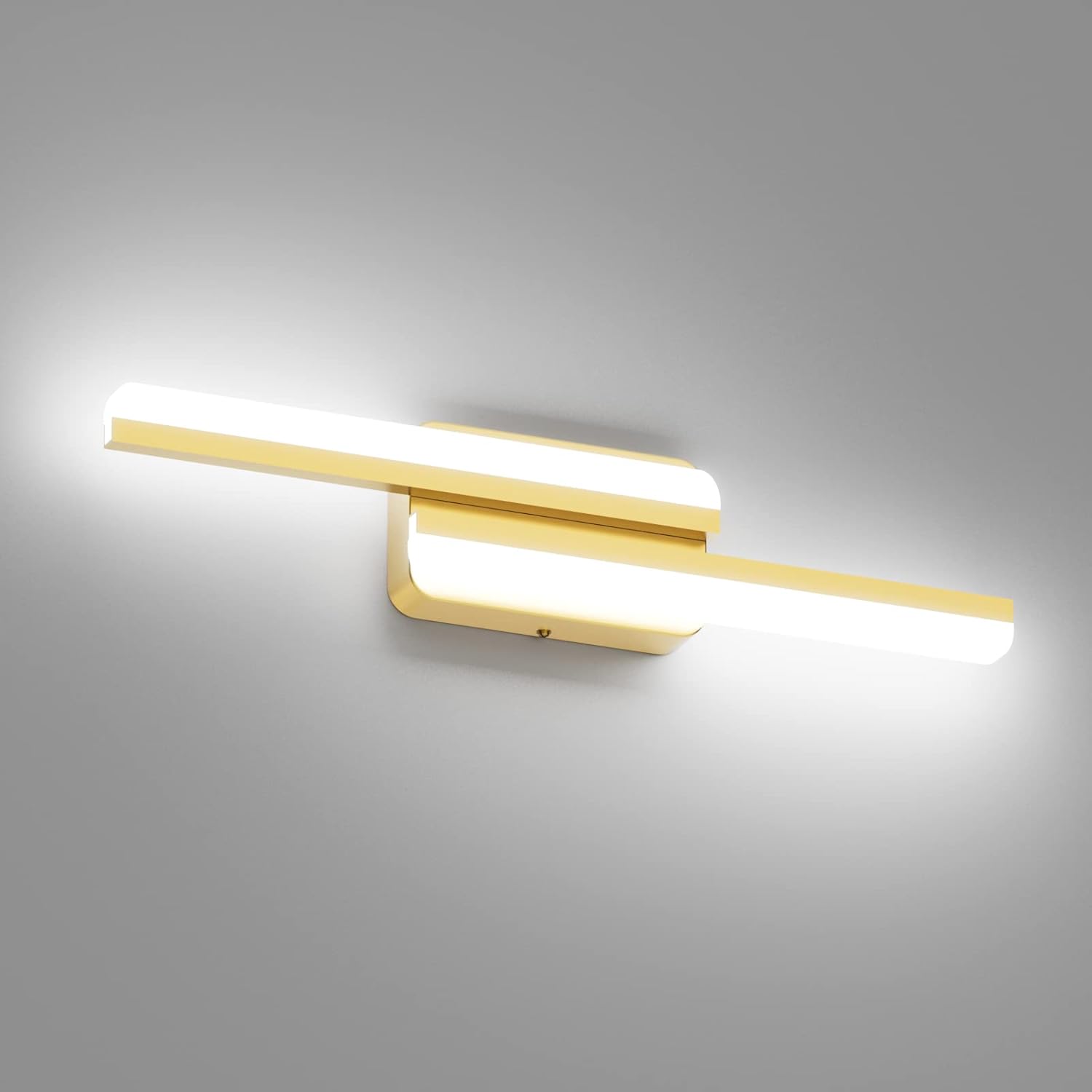 Ralbay Modern 24" Vanity Lights for Bathroom - 24W Frosted Aluminum LED Gold Bathroom Vanity Light Fixtures Over Mirror - Modern Gold Bath Lighting - 6000K White Light