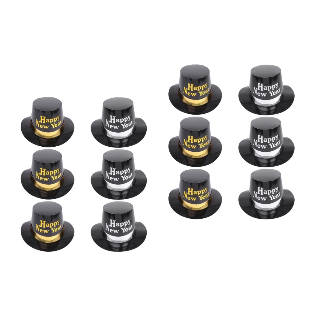KOMBIUDA 2 Sets Silvester-zylinderhut Aus Papier Partygeschenke Stilvoller Kopfschmuck Für Silvesterfeiern Partyhüte 6 Stück X 2