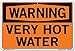 Vestil SI-W-19-D-PS-040 Sign-Warning19 18.5X12.5 Polystyrene.040, VERY HOT WATER