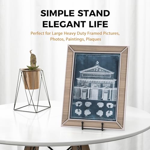Image of TR-LIFE 12 Inch Plate Stands for Large Heavy Duty Display - Metal Picture Frame Holder Stand + Table Top Easels for Decorative Platter, Book, Plaque, Photo (2 Pack)