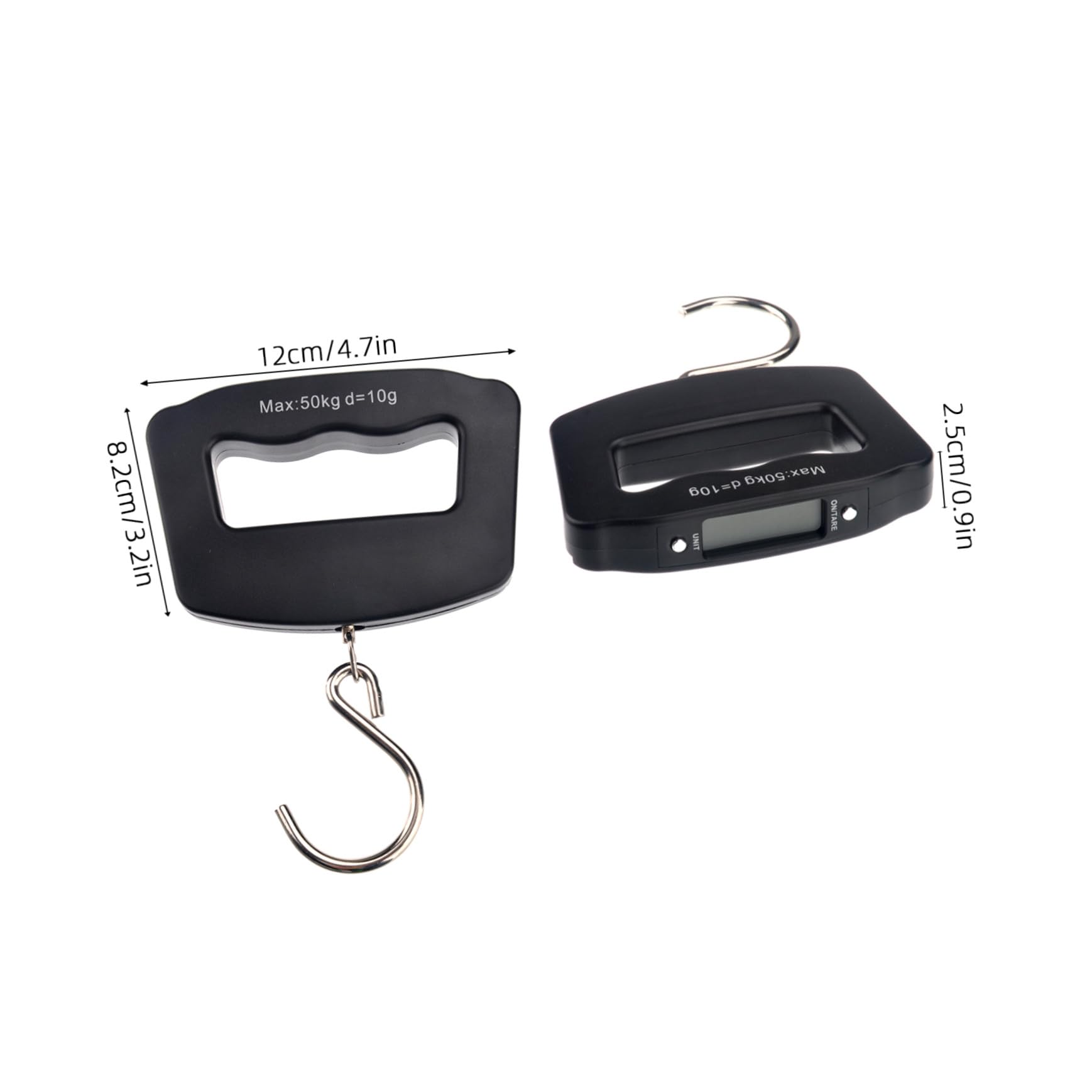 2 Piezas Báscula Digital Portátil de Equipaje con Gancho Grande y Asa Cómoda Pantalla Retroiluminada para Viaje y Pesca Ligera y Compacta para Maletas