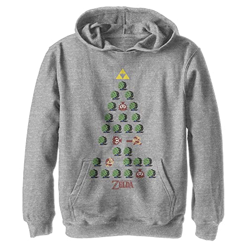 Nintendo Zelda Christmas Tree Youth Pullover Hoodie Athletic Heather - image 1