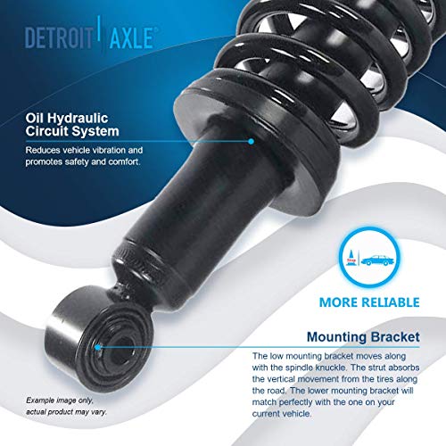 Image of Detroit Axle - 2WD Front End Suspension Kit for 2004-2012 Chevy Colorado GMC Canyon 2 Upper Control Arms w /Ball Joints 2 Ready Struts w /Coil Spring Assembly 2 Sway Bar Links Replacement Struts Shocks